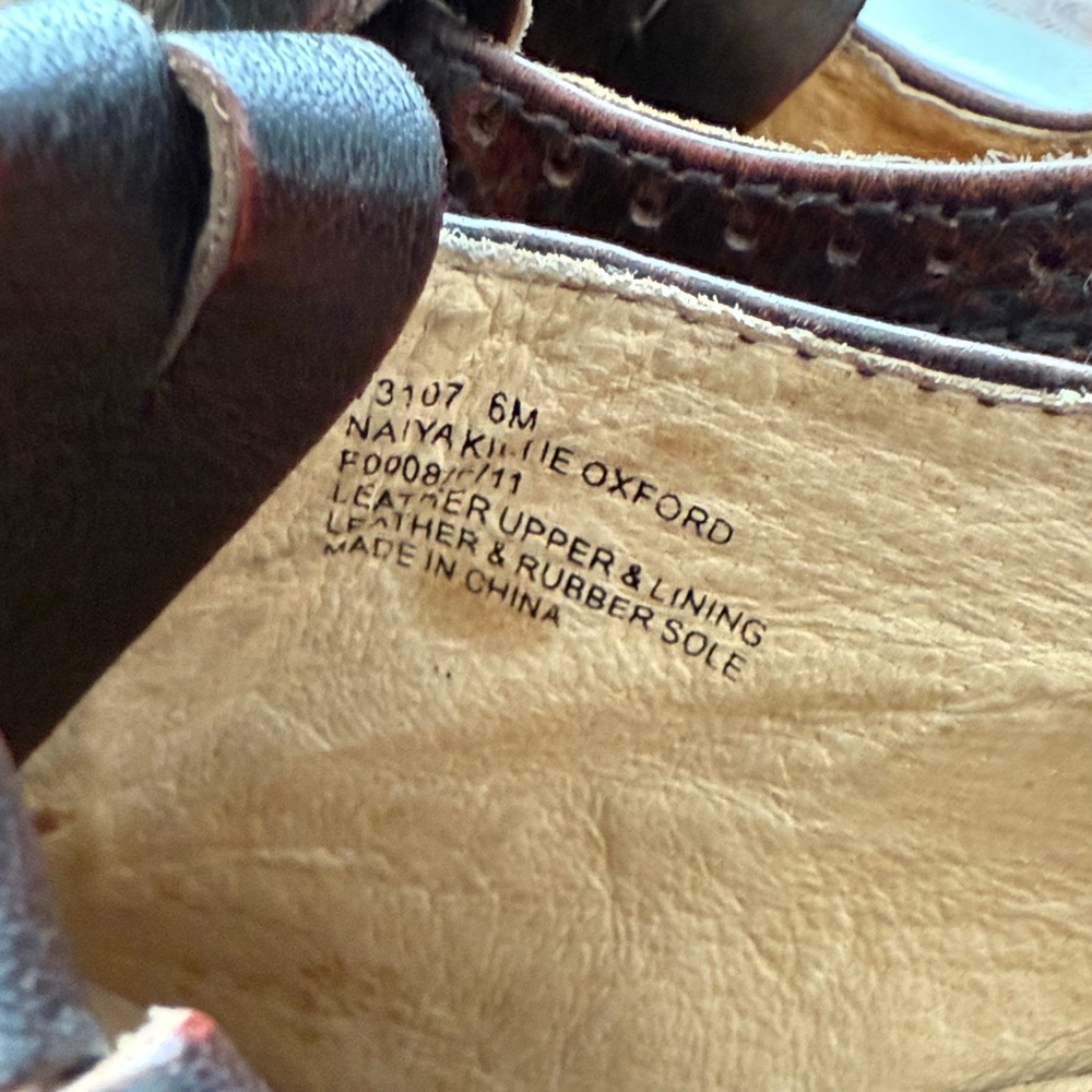 FRYE AND CO. Naya Kiltie Oxford Brown Leather Heels with platform - Picture 5 of 9